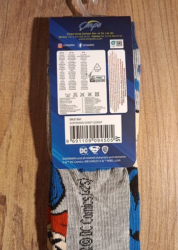 Disney lisanslı Süperman Baskılı Çok Renkli Çorap - Görsel 9