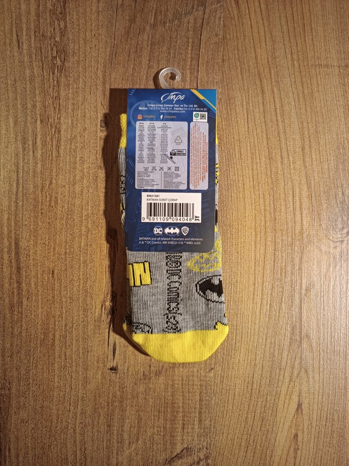 Disney lisanslı Batman Desenli Erkek çocuk Çorap - Görsel 4