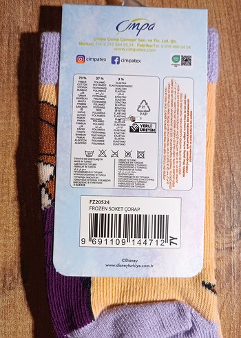 Disney lisanslı Frozen Anna Kız Çocuk Çorap - Görsel 8