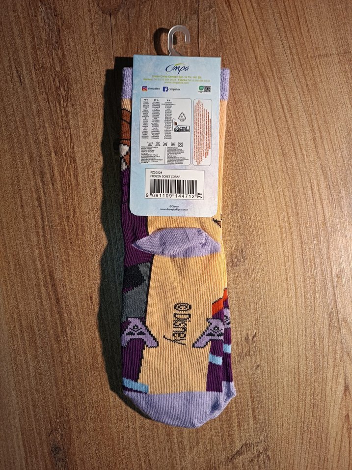 Disney lisanslı Frozen Anna Kız Çocuk Çorap - Görsel 2