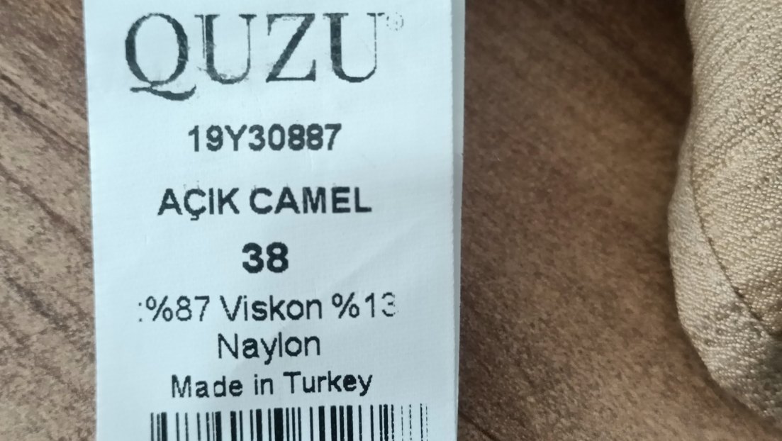 Camel renk, 38 beden, uzun, viskon Quzu marka elbise - Görsel 4