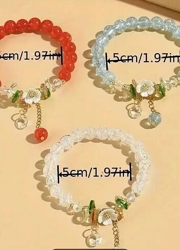 Beyaz kristal boncuk zarif şık bileklik - Görsel 6