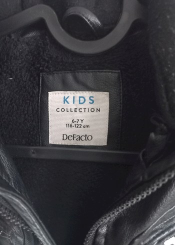 DEFACTO 6-7 Yaş Kapüşonlu Erkek Çocuk Siyah Deri Biker Ceket - Görsel 5