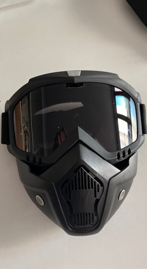 Kemerli Siyah Kamuflaj Motosiklet Kaskı - Görsel 2