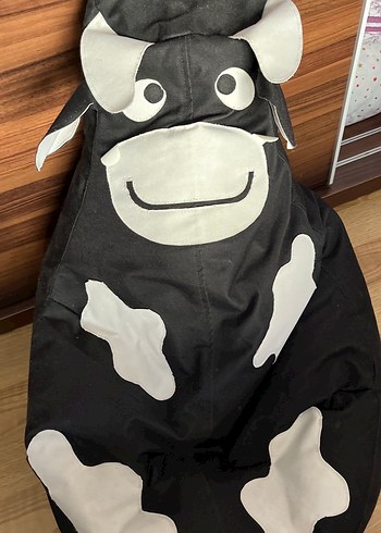 Çocuklar için Siyah İnek Desenli armut puf - Görsel 2