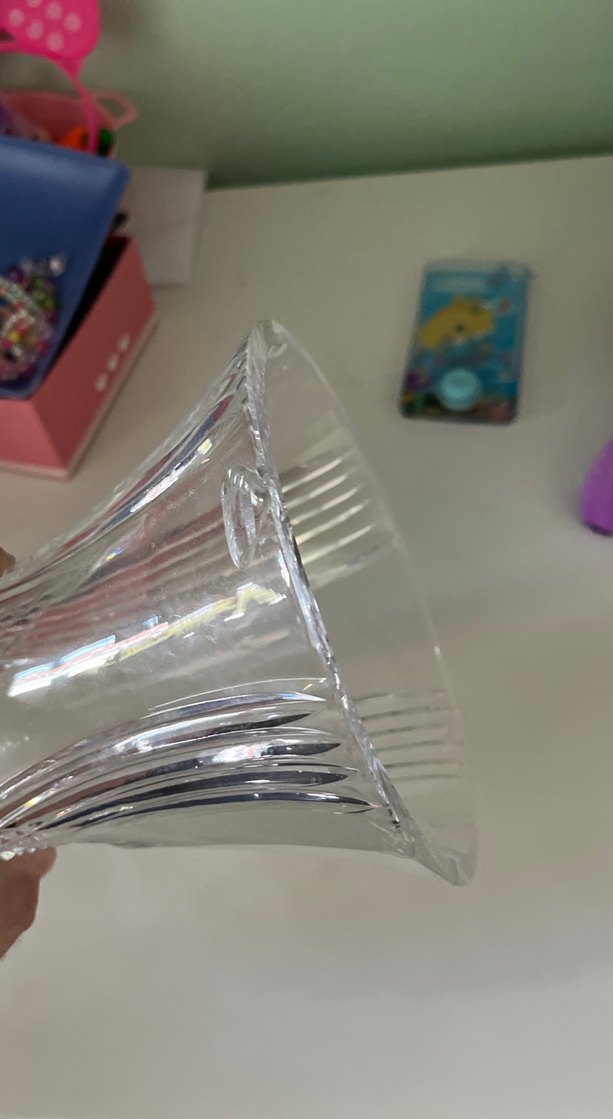 Parlak Beyaz kristal Vazo - Görsel 3