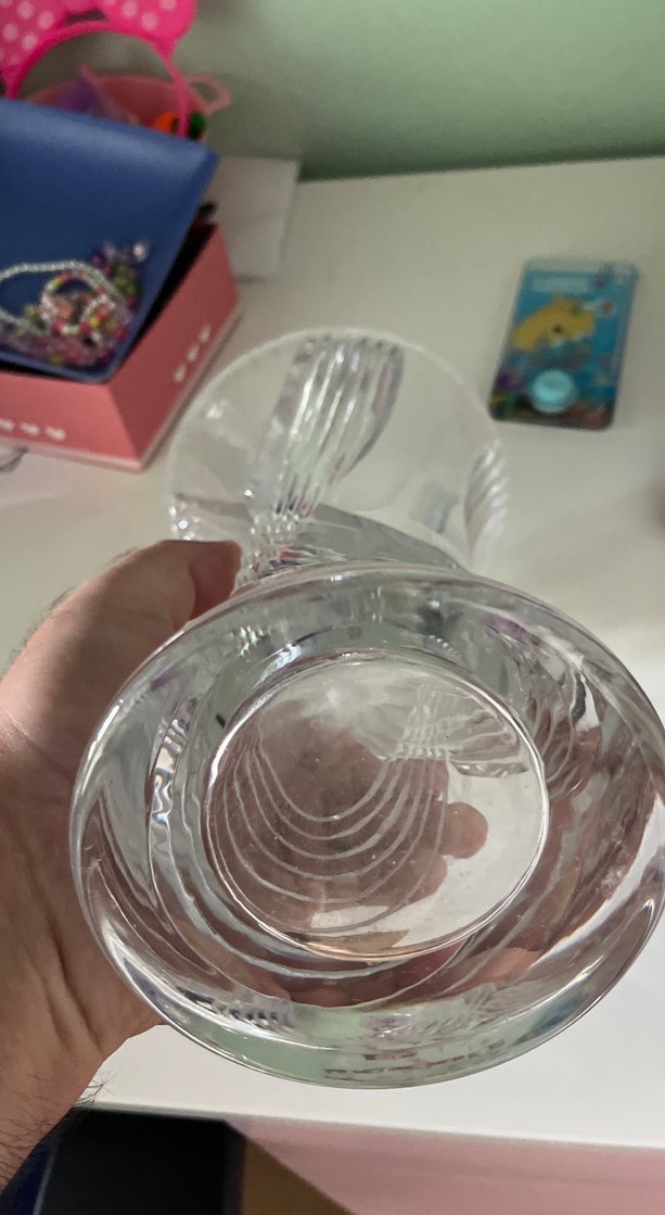 Parlak Beyaz kristal Vazo - Görsel 2