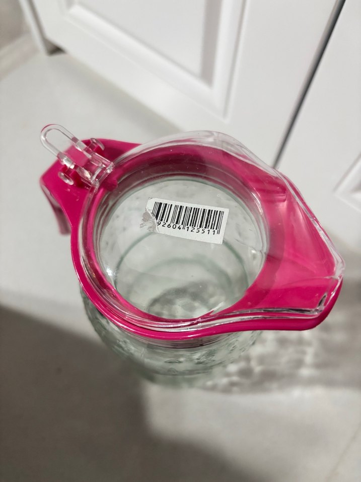 Kırmızı Kulplu Cam Su Sürahisi - Görsel 3