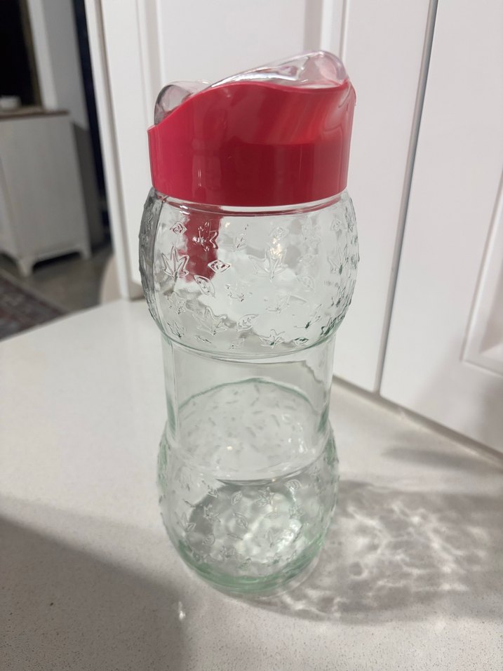 Kırmızı Kulplu Cam Su Sürahisi - Görsel 2