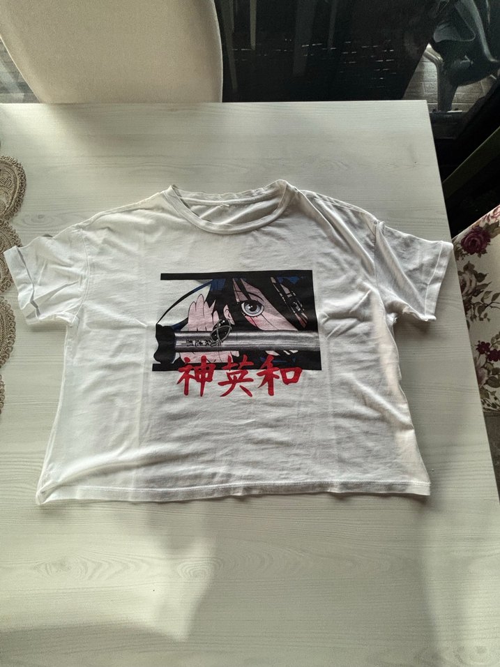 Baskılı Beyaz Tişört - Görsel 2