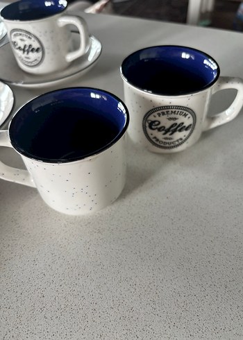 Beyaz-lacivert kahve fincanı seti 6'lı - Görsel 4