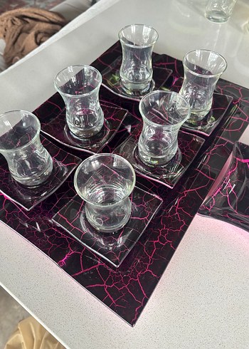 6'lı Çay Seti ,tepsisi ve şekerliği içinde - Görsel 2