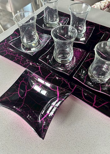 6'lı Çay Seti ,tepsisi ve şekerliği içinde - Görsel 3