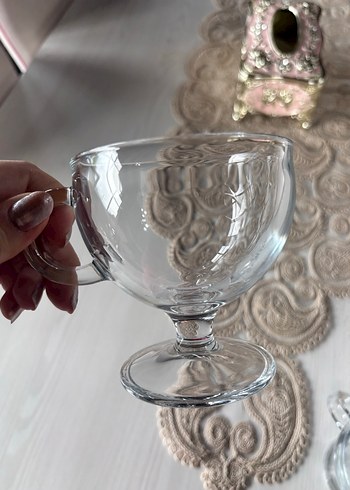 Ayaklı Şeffaf Cam Kase Seti - Görsel 2