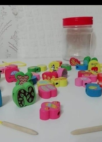 ahşap boncuk ipe dizme - Görsel 2