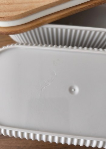MADAME COCO Ahşap Kapaklı Gri Yemek Kabı - Görsel 5