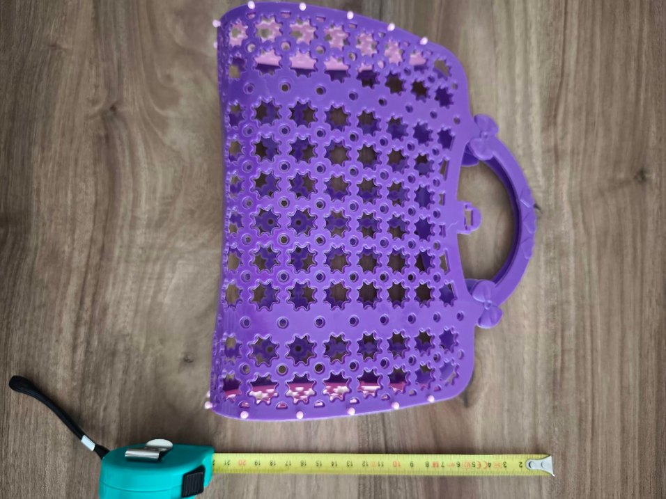 Mor Delikli Plastik Sepet Çanta - Görsel 3