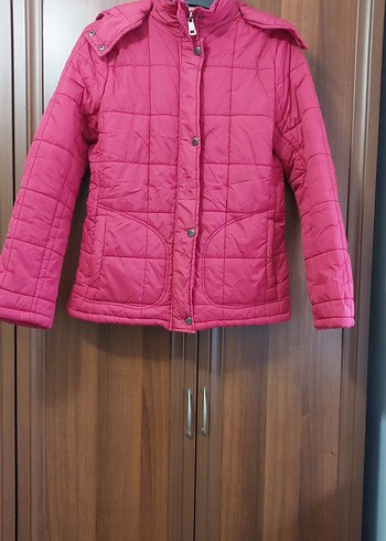 kırmızı burberryDüğmeli Kadın Mont
