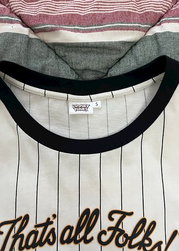 Daffy Duck Baskılı Çizgili Tişört - Görsel 2