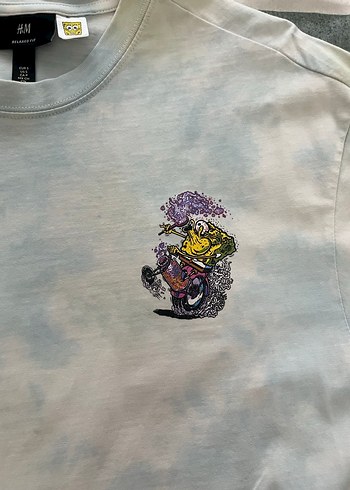 H&M Sungerbob Desenli Batik Tişört - Görsel 3