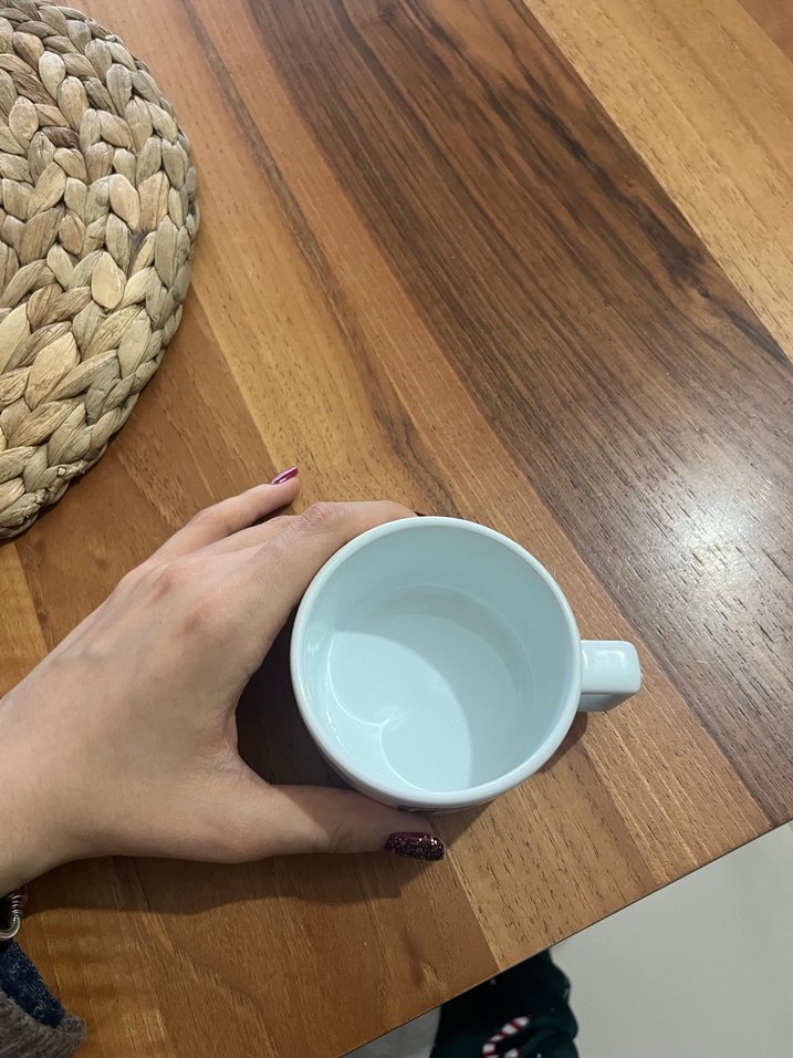 Beyaz Seramik Harfli Kupa Bardak - Görsel 2