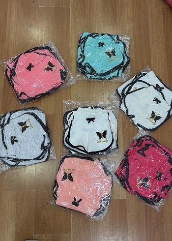 Nakışlı Pembe Kız Çocuk Şort - Görsel 3