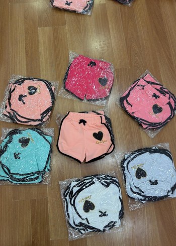 Nakışlı Pembe Kız Çocuk Şort - Görsel 2