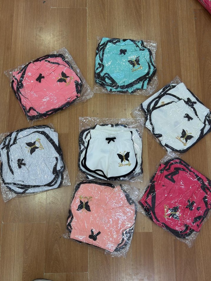 Nakışlı Pembe Kız Çocuk Şort - Görsel 3