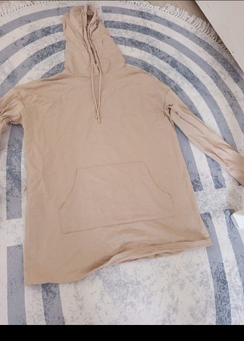 Bej Kapüşonlu Kadın Sweatshirt