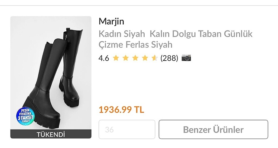 37 Beden siyah Renk Platform topuk çizme