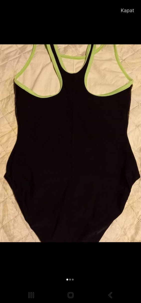 Siyah-Yeşil Desenli Speedo Sporcu Mayo - Görsel 2