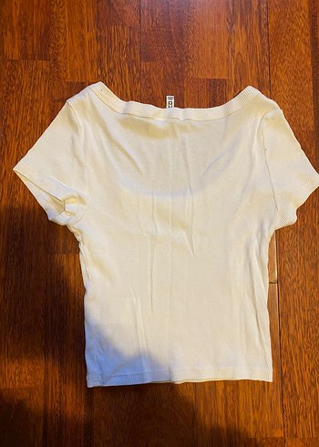 Beyaz Kadın Kısa Kollu Basic Tişört - Görsel 3