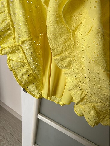 40 Beden sarı Renk Fisto elbise