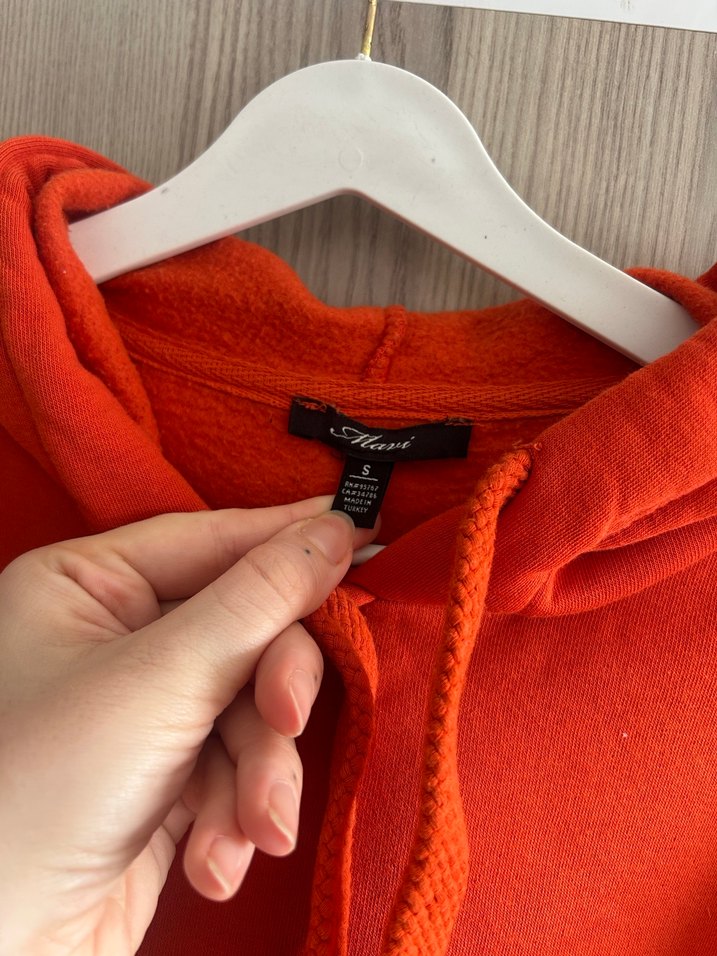 Kırmızı Kapüşonlu Sweatshirt - Görsel 3