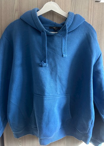 Mavi Kapüşonlu Sweatshirt - Görsel 3