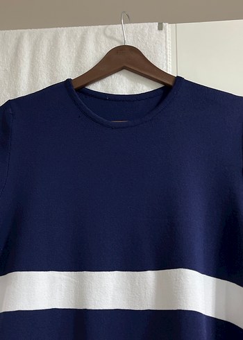 Mavi Beyaz Çizgili Hamile Elbisesi - Görsel 2