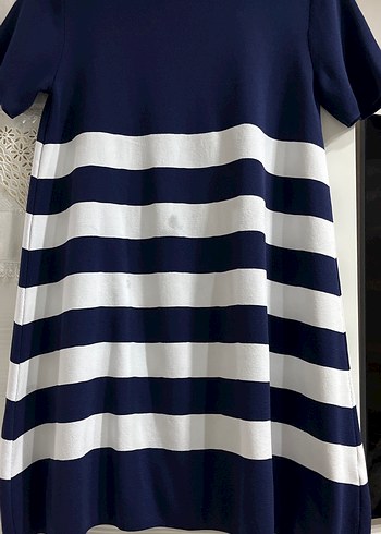 Mavi Beyaz Çizgili Hamile Elbisesi - Görsel 3