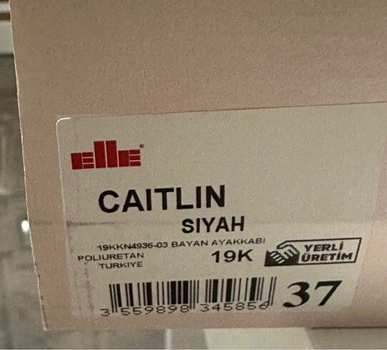 37 Beden siyah Renk ELLE SNEAKER