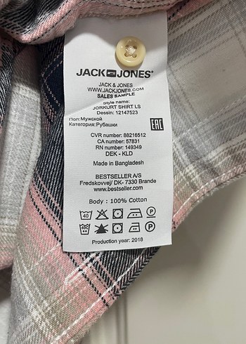 l Beden Jack & Jones Erkek Kareli Uzun Kollu Gömlek