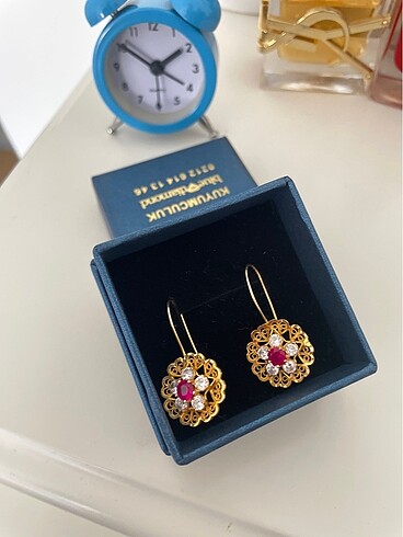  Beden 585/14/K/ Gül model Altın küpe
