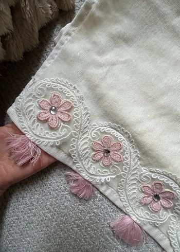 Nakışlı Bohem Beyaz Havlu 2li - Görsel 2