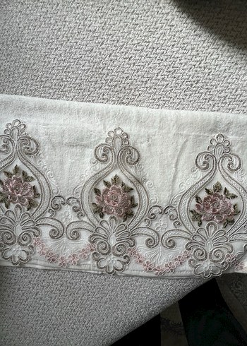 Nakışlı Bohem Beyaz Havlu 2li - Görsel 6