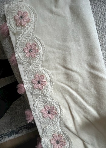 Nakışlı Bohem Beyaz Havlu 2li - Görsel 4