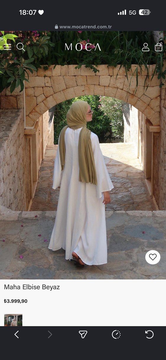 Moca Trend Maha Beyaz Tesettür Elbise — görsel 4/8