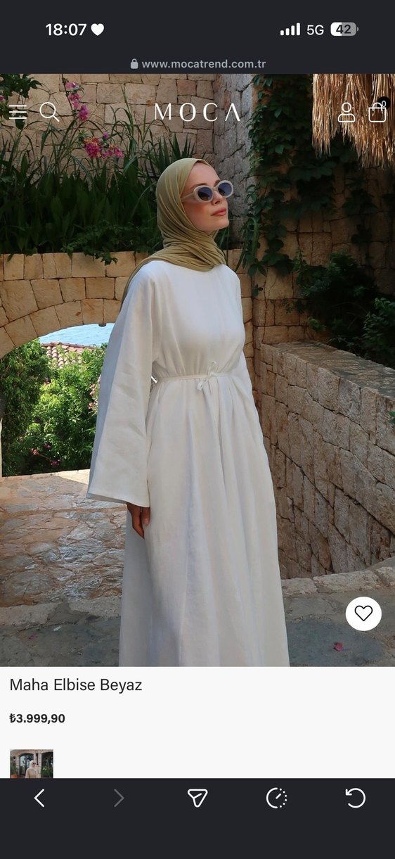 Moca Trend Maha Beyaz Tesettür Elbise — görsel 6/8