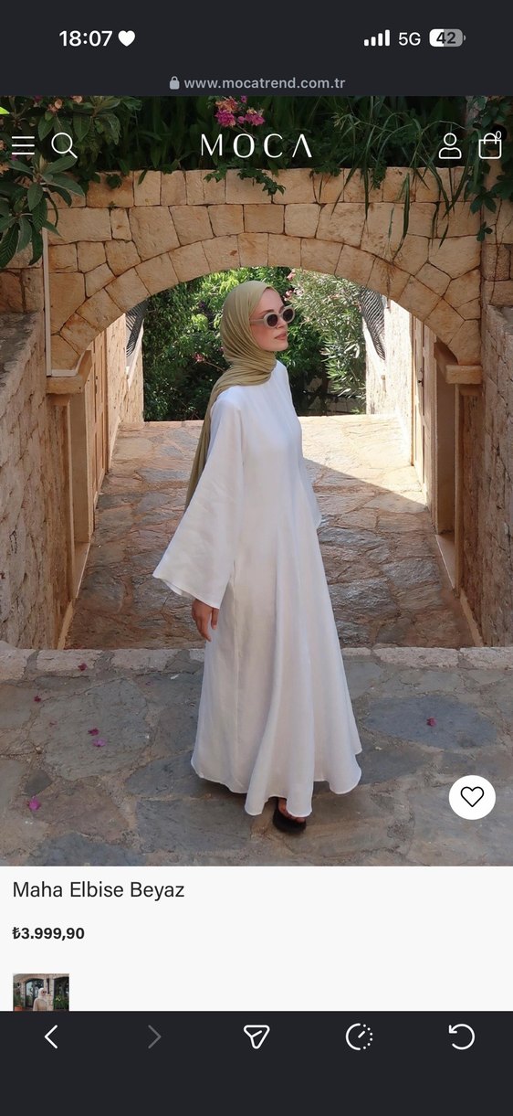 Moca Trend Maha Beyaz Tesettür Elbise — görsel 3/8