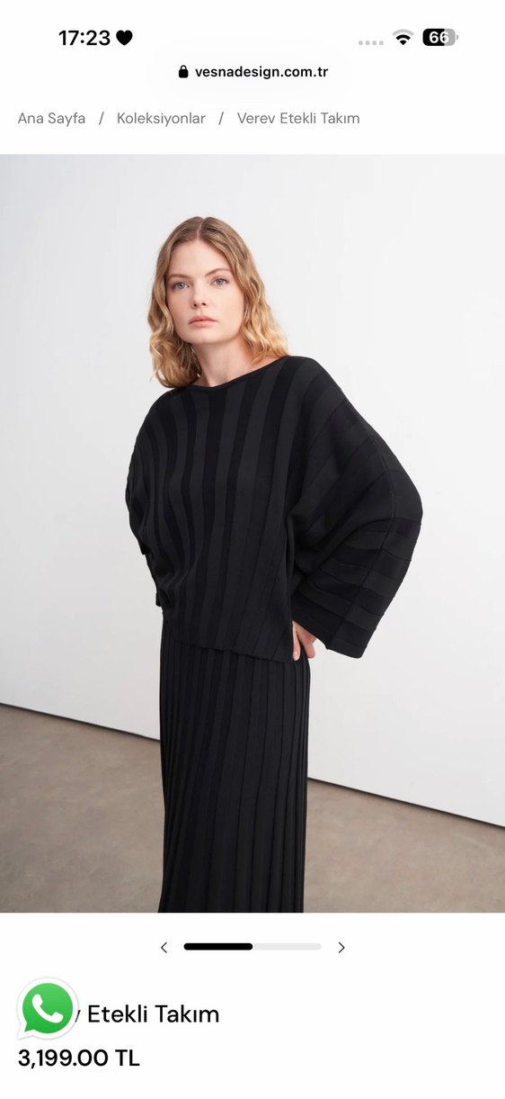 Vesna Desing Minimal Siyah Çizgili Triko Takım — görsel 2/7