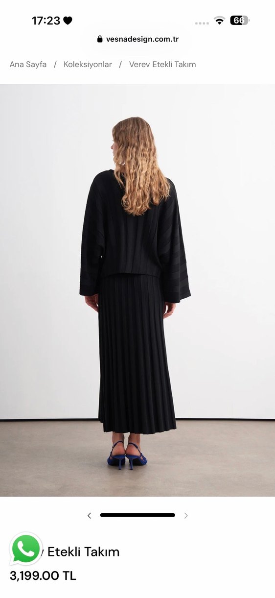 Vesna Desing Minimal Siyah Çizgili Triko Takım — görsel 3/7