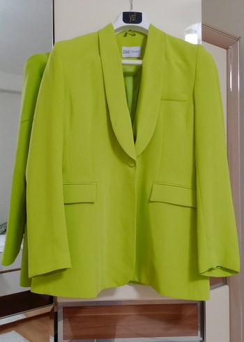 Sarı Kadın Midi Blazer Ceket