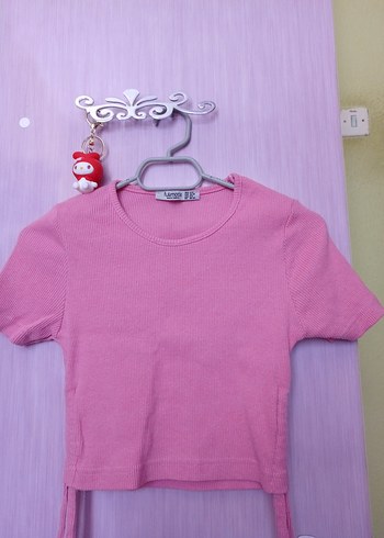 Pembe Kısa Kollu Crop